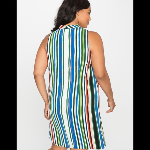 Eloquii Vertical Striped Cut Out Dress - Picture 3 of 10